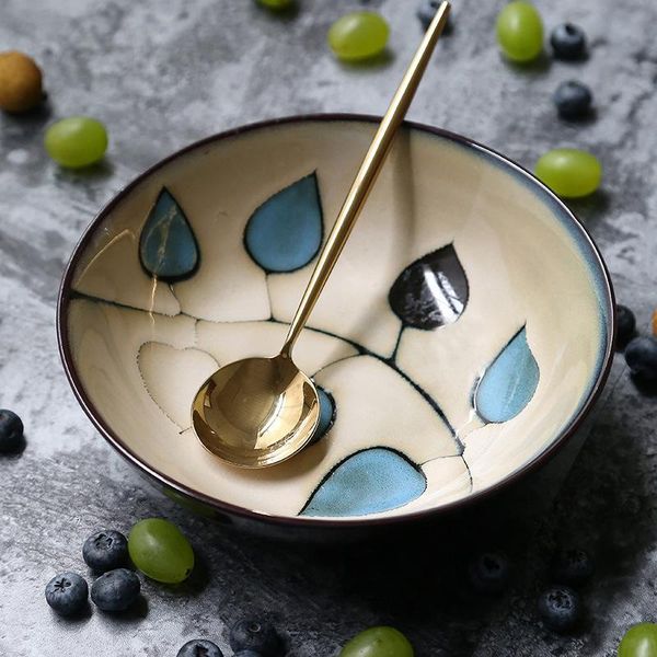 

bowls 700ml creative ceramic tableware shallow mouth salad household fruit bowl rice noodle soup mixing