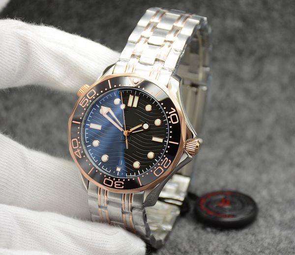 

2023 42mm automatic mechanical outdoor mens watches watch black dial with stainless steel bracelet rotatable bezel transparent case back 7s, Slivery;brown