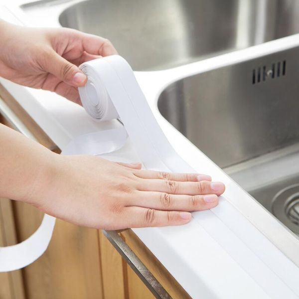 

bath accessory set 3.2mx3.8cm gap corner line ltickers pvc adhesive tape durable kitchen waterproof mold proof bathroom wall sealing gadgets