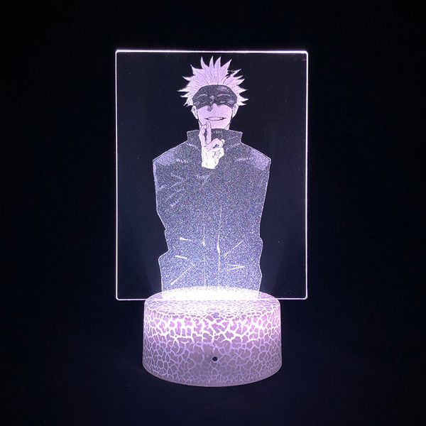 

baby 3d led picture lamp night light anime usb app control jujutsu kaisen gojo satoru figure nightlight atmosphere cool kids gift