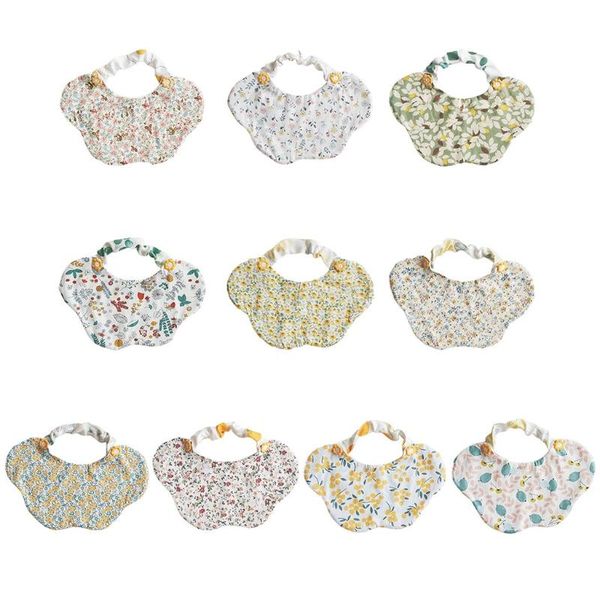 

bibs & burp cloths baby soft cotton drool floral printing saliva towel boys girls feeding apron bandana for born infants shower gifts