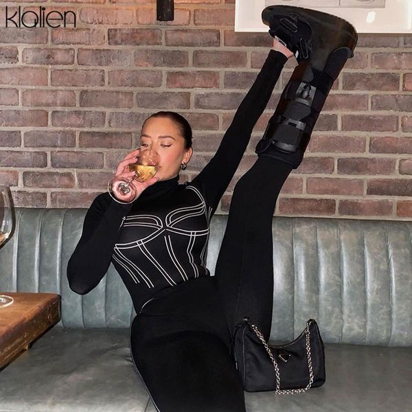 

pants 2021 spring autumn casual long sleeve bodysuit trousers 2 piece set women fashion print striped street female tracksuit, White