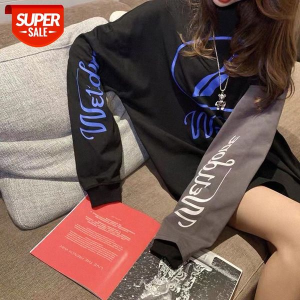 

we11done 20 color matching oversized long sleeve t-shirt #lf7y, White;black
