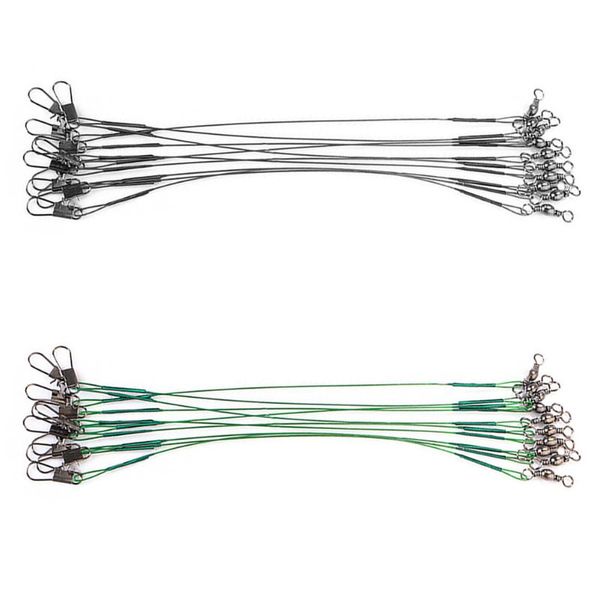 

braid line 20pcs anti bite fishing lines steel wire leader with swivel core leash lure tackle tool accessories