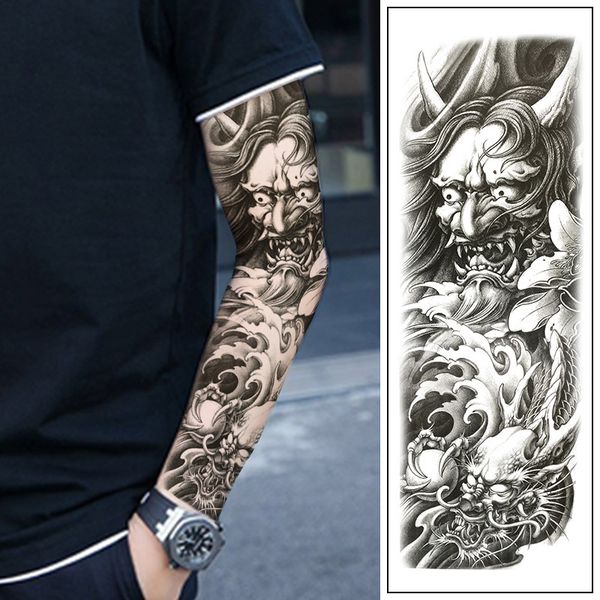 

tattoo sticker 2021 new black bannuo full arm tattoo decal large waterproof sticker
