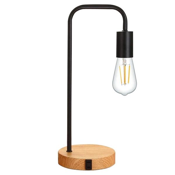 

three-way press control dimming light, 2 usb charging ports, e26 led bulb, suitable for bedroom and living room us plug table lamps