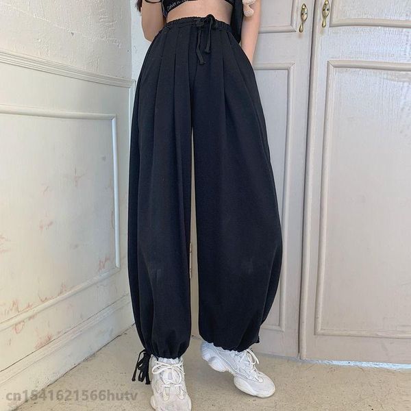 

women's pants & capris casual high waist loose wide leg for women spring summer female floor-length white ladies, Black;white