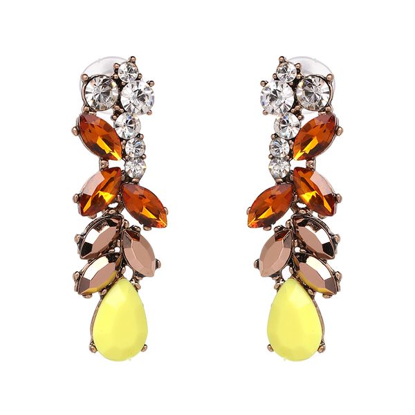 

summer women jewelry accessories new fashion luxury crystal stud earrings long earring bijoux, Silver