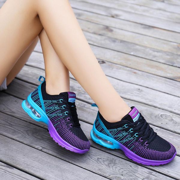 Good Sneaker Fly scarpe da corsa sportive da donna nero blu viola giallo rosso rosa cuscino casual alla moda jogging all'aperto da donna