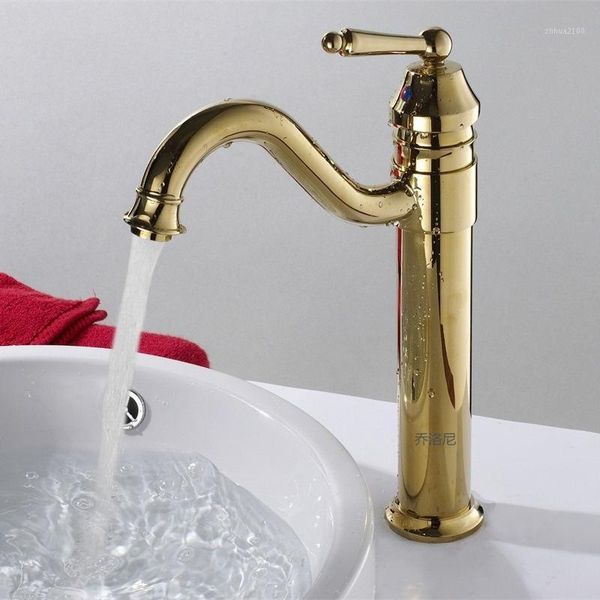 

bathroom sink faucets all-copper gold-plated faucet kitchen and cold basin1