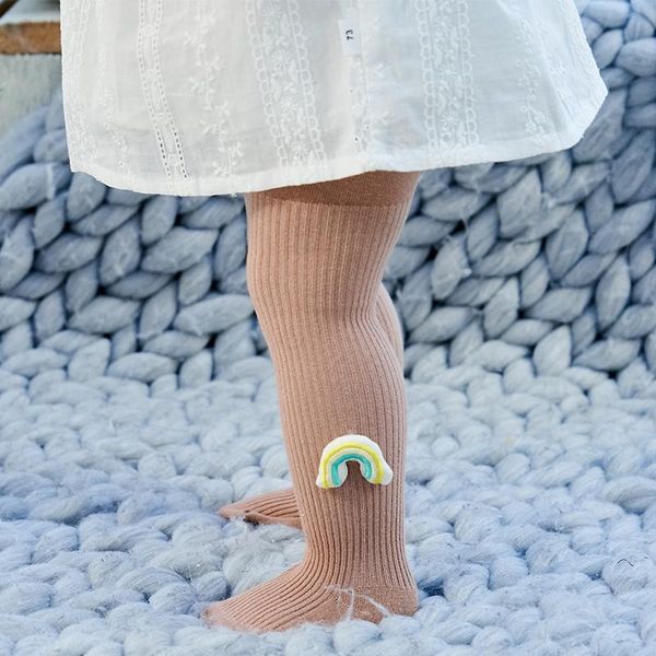 

footies kids girls cotton rainbow pantyhose child toddler white shaping spring summer cute tights born infant pants baby accessories, Blue