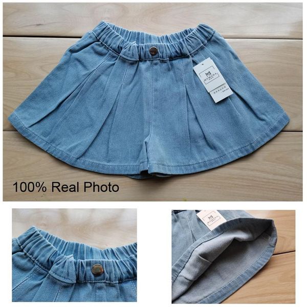 

pleated shorts teen girl safety pants pleated denim skirt