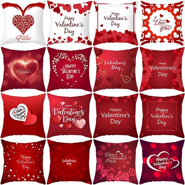 

cushion/decorative pillow 45x45 cushion cover valentine's day pillowcase letter love peach skin car sofa christmas cushions
