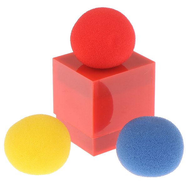 

1set(2 block 3 balls) Magic Tricks Kids Close Up Magic Prop ParaBox Easy to do For Magicians kids magic Gift