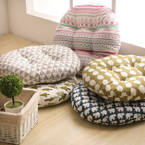 

cushion/decorative pillow round shape seat cushion silk cotton core polyester tatami home decoration car soft sofa