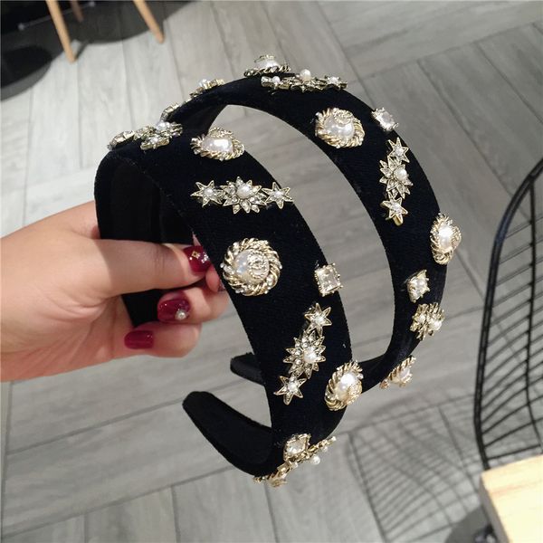 

korea fashion vintage silver crystal hairband rhinestone for women hair jewelry headband, Pink