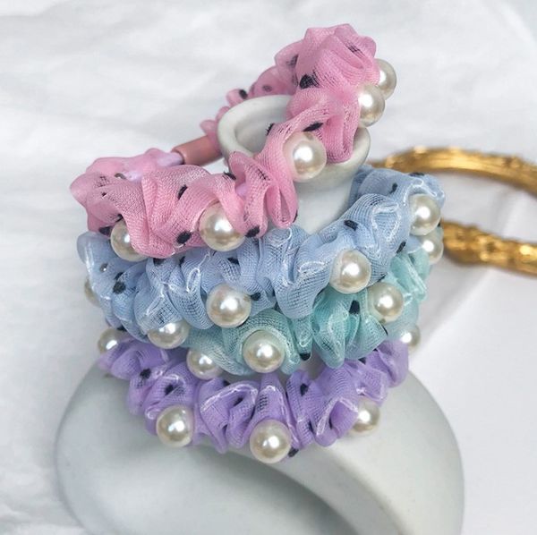 

pearl hair circle fashion high end mori headband pony tails holder, Golden;silver