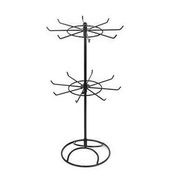 

jewelry pouches, bags 2-tier rotary stand rack earrings necklace ring display organizer holder detachable rotating, Pink;blue
