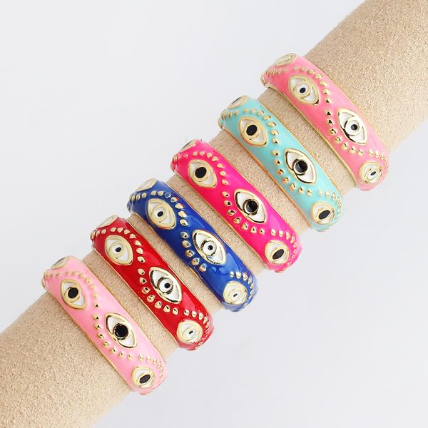 

bohemia gothic gold color evil eye rings for women 2022 fashion 4 colors statement ring wedding jewelry anillos, Silver