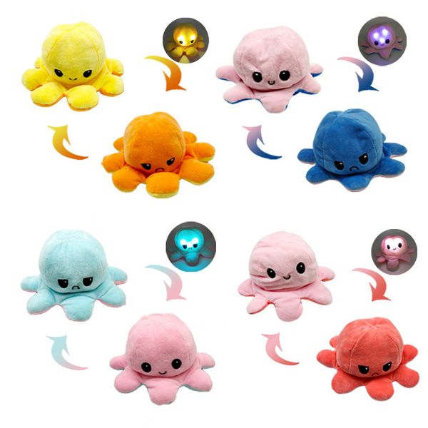 

new light-emitting inverted ocs doll double expression small plush toy double-sided reversible