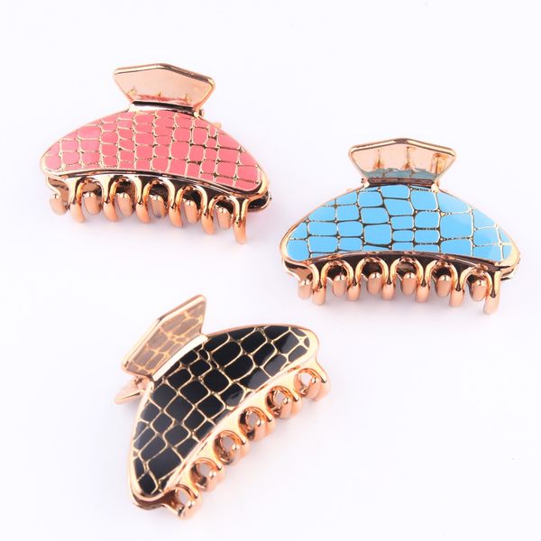 

fashion medium clamps grid gold plating spring bath hairgrip hair claws women girl barrette hair accessories headdress, Slivery;golden