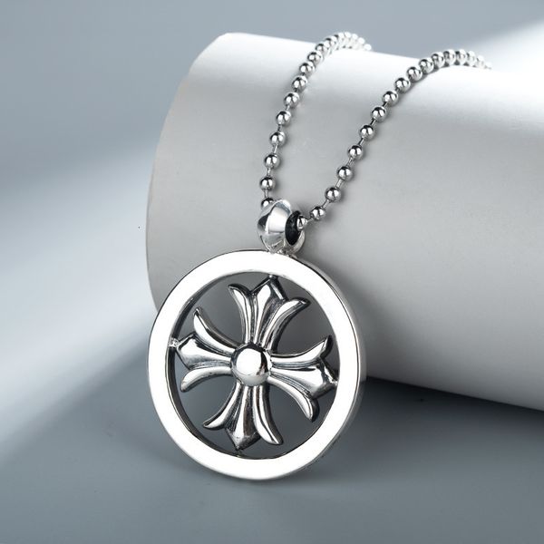 

ch cro core hip hop fashion brand thai sier personality pendant necklace valentine's day gift straight, Silver