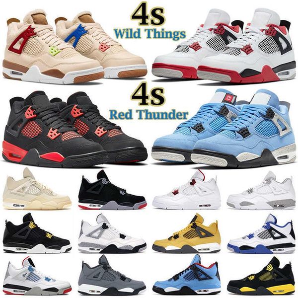 

men women basketball shoes jumpman 4s 4 wild things red thunder fire taupe haze university blue white oreo black cat guava ice mensa06