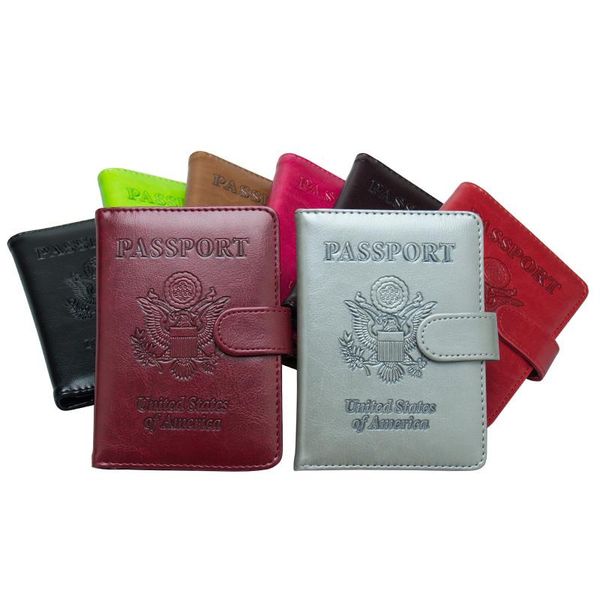 

card holders etaofun candy colors united states passport cover for women men pu leather holder id usa case, Brown;gray