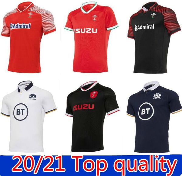 

2021 wales scotland rugby jersey 19 20 21 home away welsh scottish shirt maillot camiseta maglia size s-3xl, Black