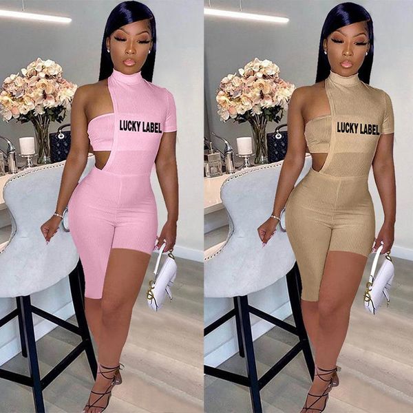 

high street fashion letter printed 2 piece outfits women sets clothes tank and jumpsuits rompers club streetwear women's tracksuits, Gray