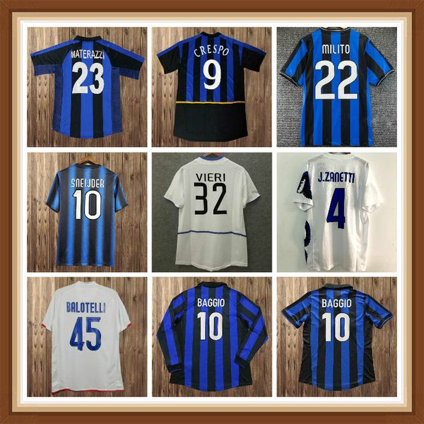 

finals 2009 milito sneijder zanetti retro soccer jersey 97 98 99 djorkaeff baggio ronaldo adriano milan 10 11 02 03 08 09, Black;yellow