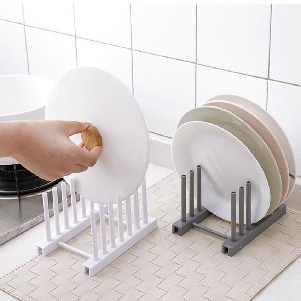

dish drain rack for kitchen pot lid plate drying plastic shelf multi-function kitchenware organizer storage & organization