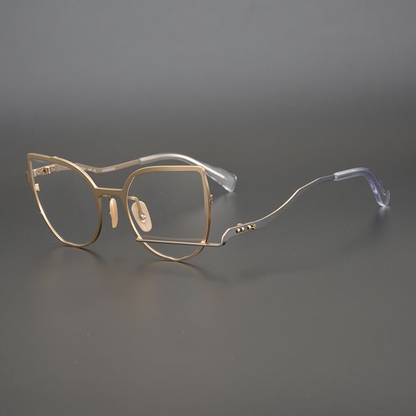 

maruyama zhenghong handmade irregular butterfly spectacle unique literary cat's eye frame, with myopia for men and women, White;black