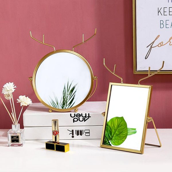 

mirrors deskprincess mirror 360 degree flip makeup houselod decorative ornaments wrought iron cartoon animal shape