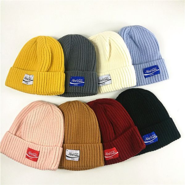 

hat girl autumn and winter fashion versatile net red sweet lovely black warm knitting wool hat man, Black;white