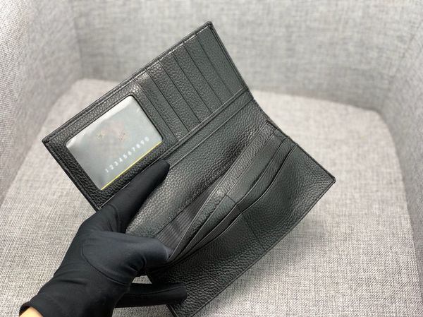 

fashion double letter long wallet rfid with credit card holders money clip 100% cow leather for men and women, Red;black