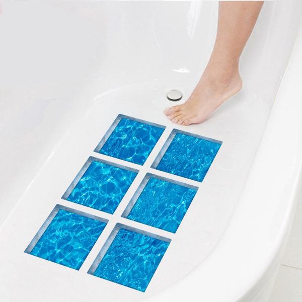 

bath mats blue wave anti slip bathtub stickers for bathroom 3d art waterproof removable adhesive pvc mat tub decal home accessories