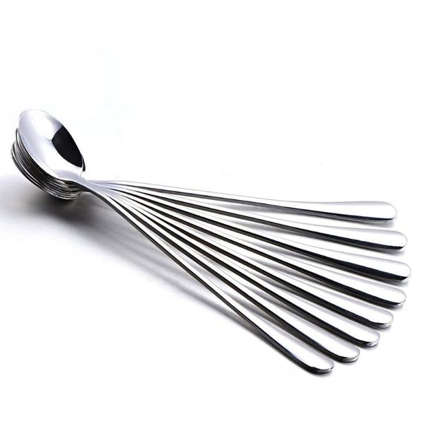 

spoons stainless steel tableware spoon ice home el long handle drink bar dessert coffee honey stirring