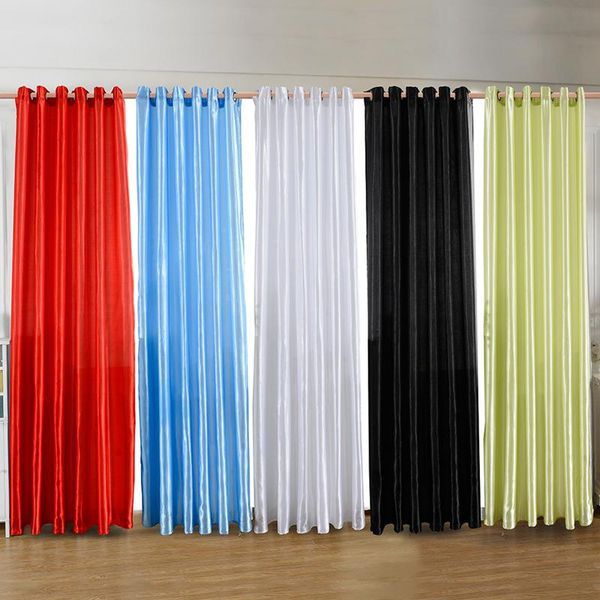 

curtain & drapes 12 color window curtains for living room bedroom rod pocket grommet modern satin panel translucent