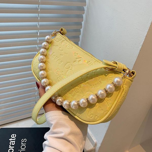 

evening bags pearl chain underarm bag women's 2021 summer trendy niche design sense shoulder wild messenger