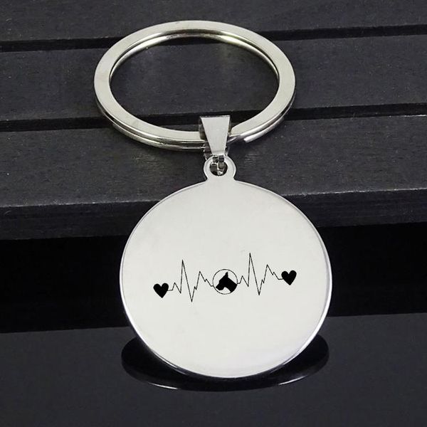 

keychains heartbeat keychain stainless steel heart jewelry for men and women yp7374, Silver