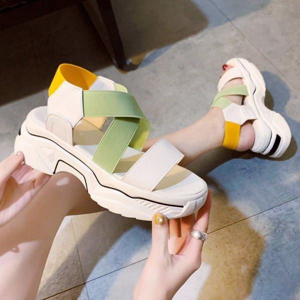 

sandals women's shoes summer sports causal korean thick-soled beach, Black