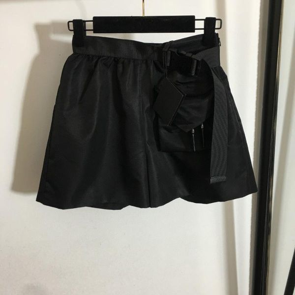 

women's shorts luxury summer style zipper pocket waist wide leg, White;black