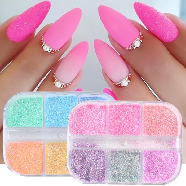 

nail glitter 6 grid sugar summer 3d japanese mermaid magic color woolen candy gradient frosted decoration nl1909-10, Silver;gold