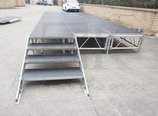 

3m x 6m rk adjustable height 0.8m~1.0m~1.2m aluminum stage, modular stage platform, portable camp furniture