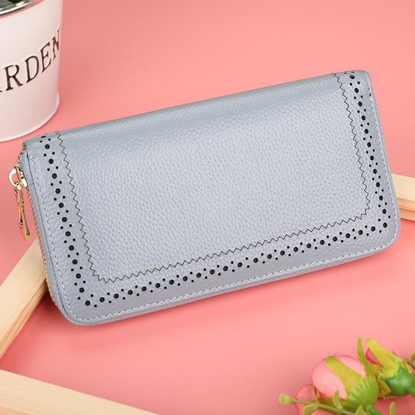 

wallets women's wallet zip leather cow long clutch korean-style, Red;black