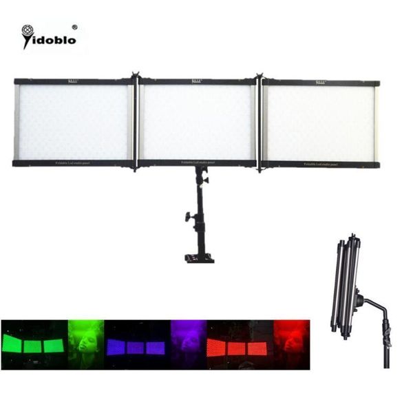 

yidoblo app & remote control folding led panels video light rgb bio color leds durable aluminum body studio folable lamp flash heads