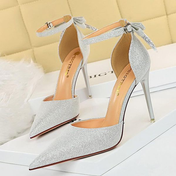 

dress shoes 2021 women 10cm high heels sandals designer glitter stiletto gold silver stripper wedding bridal quality plus size, Black