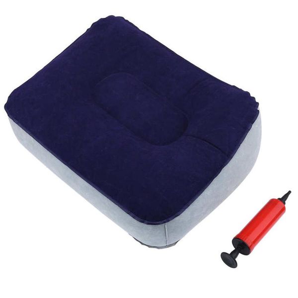 

inflatable flocking travel foot rest soft pillow relax cushion air pump s outdoor pads