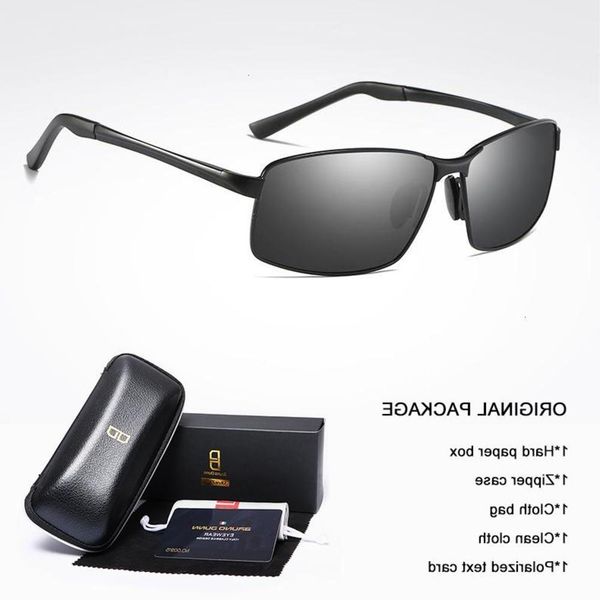 

sunglasses bruno dunn classic brand aluminum sunglasses hd polarized uv400 mirror male sun glasses women for men, Black